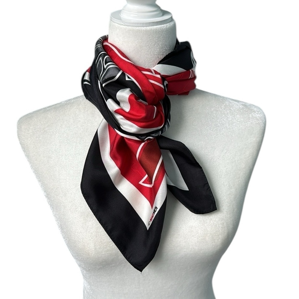 Mad Men Limited Edition Silk Collector Scarf End of an Era Red and Black - Picture 3 of 11